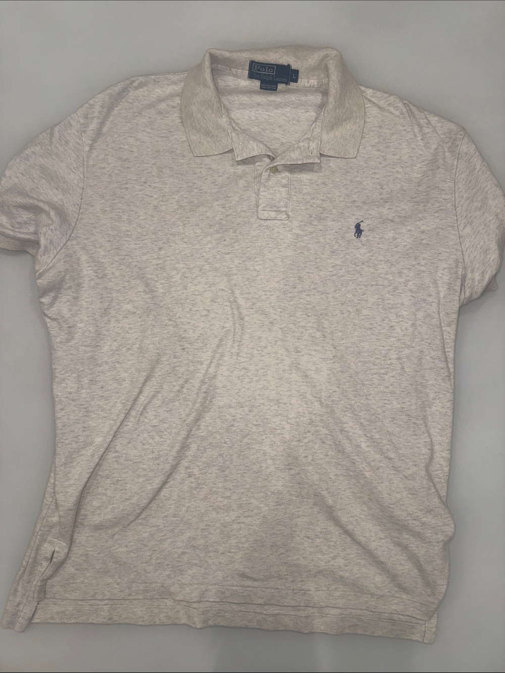 Polo by Ralph Lauren Heather Light Gray Polo with Navy Logo